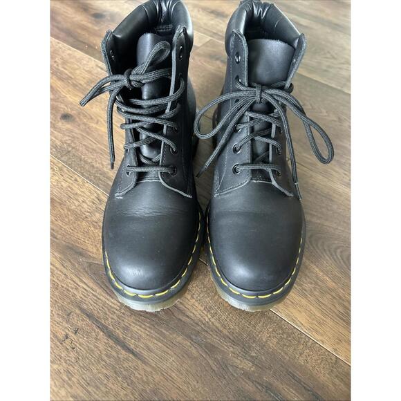 Dr. Martens 11292 Women's Sz 9 Men's Sz 8 Black Leather Lace Up Boots Greasy - Picture 5 of 14